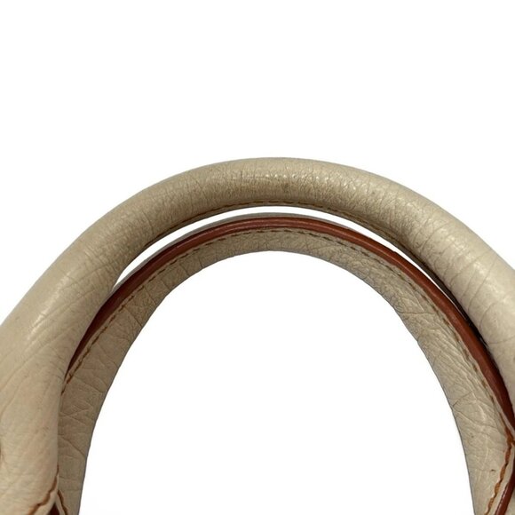 Auth CELINE Boogie Bag - Orange White Canvas Leather Handbag - Picture 6 of 10